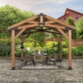 thumbnail image 2 of Backyard Discovery Norwood 14' x 10' Cedar Wood Gazebo, Galvanized Steel Roof, PowerPort, 2 of 12