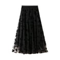 thumbnail image 2 of Fashion Women Summer Tutu Tulle Skirts Elastic High Waist Layered Skirts Floral Butterfly Print Mesh A-Line Midi Skirts, 2 of 7