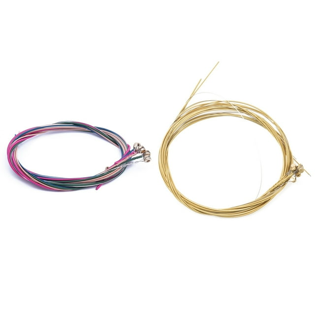 1 Set Rainbow Colorful Color String for Acoustic Guitar & 6 Pcs E, A, D, G, B, E nickel plated steel Guitar Strings Set