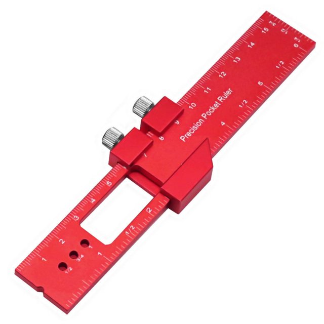 HLONK Règle de Menuiserie Règle de Précision de Poche Règle de Glissement en Métal Règle de Marquage Métrique