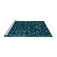 thumbnail image 2 of Ahgly Company Machine Washable Indoor Round Abstract Turquoise Blue Modern Area Rugs, 4' Round, 2 of 4