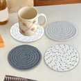 thumbnail image 4 of Woven Round Placemats Cotton Rope Table Mats Heat Insulation Coasters for Kitchen Dining Table Decor Waterproof Washable Protective Hot Dish Pad Natural Home Style Rustic Accent, 4 of 7