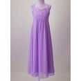 thumbnail image 6 of Aislor Kids Girls Chiffon Lace Sleeveless Wedding Bridesmaid Flower Dress Long Maxi Party Gown, 6 of 7