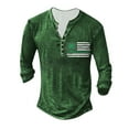 thumbnail image 1 of TSADFHJI Mens Shirts Short Sleeve Plus Size Fall Mens Summer Fashion Retro Old Basic Button Placket Small Print Long Sleeve Shirt Long Sleeve Shirt T Shirt M Green, 1 of 3