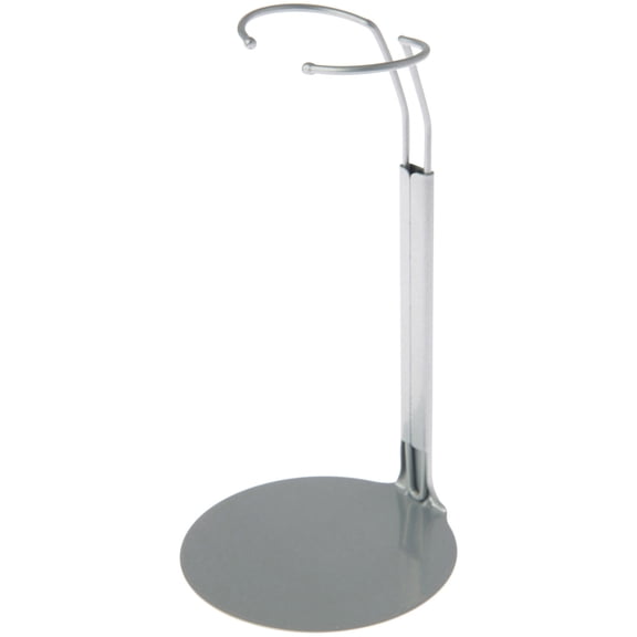 Plymor DSP-5175S Silver Adjustable Doll Stand, fits 10, 11, and 12 inch Dolls or Action Figures, Waist is 1.75" - 2.25" wide, 5" - 6" around, Pack of 2