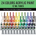 thumbnail image 4 of U.S. Art Supply 50-Piece Complete Artist Painting and Drawing Set in Wood Storage Case - 24 Acrylic Paint Colors, 4 Brushes, 12 Colored & 2 Graphite Pencils, Painting Palette, Manikin - Kids, Students, 4 of 6