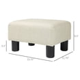 thumbnail image 4 of HOMCOM Ottoman Foot Rest, Small Foot Stool with Linen Fabric Upholstery, 4 of 8