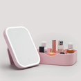 thumbnail image 2 of Lighted Table Makeup Mirror With Led Lights, Portable Vanity Desk Mirror,rechargeable Cosmetic Mirror, 2 of 5