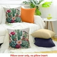 thumbnail image 4 of Creowell   Throw Pillow Case Watercolor Cactus with Flowers   Square Cushion Cover Standard Pillowcase for Men Women Home Decorative Sofa Armchair Bedroom Livingroom   20x20in, 4 of 5