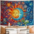 thumbnail image 2 of Gojian Yellow Sun and Moon Tapestry Vintage Indie Boho Tapestry Wall Hanging with Sunflowers Butterfly Moth Constellation Aesthetic Wall Tapestries for Bedroom Dorm Living Room, 2 of 6