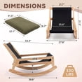 thumbnail image 6 of OMNIBERG 57"‌ Oversized Chaise Rocking Lounge Chair with Solid Wood Base, Plush Corduroy Beanbag Rocking Sofa Chair, Cozy Cloud Accent Chair Lounger for Bedroom Living Room, Green, 6 of 8