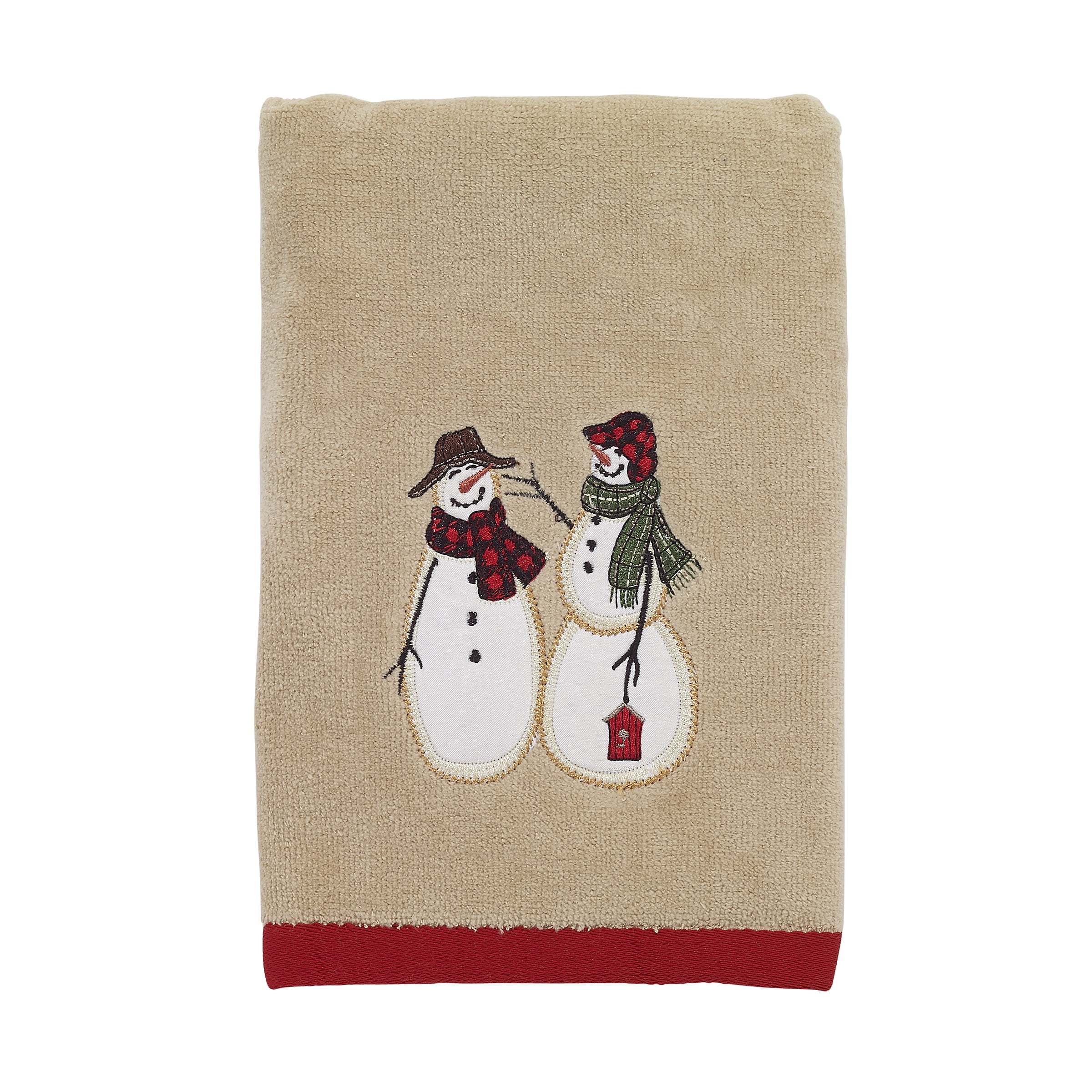 100% Cotton Embroidered Snowman Absorbent Children Hand Face Towel Xmas Gift 