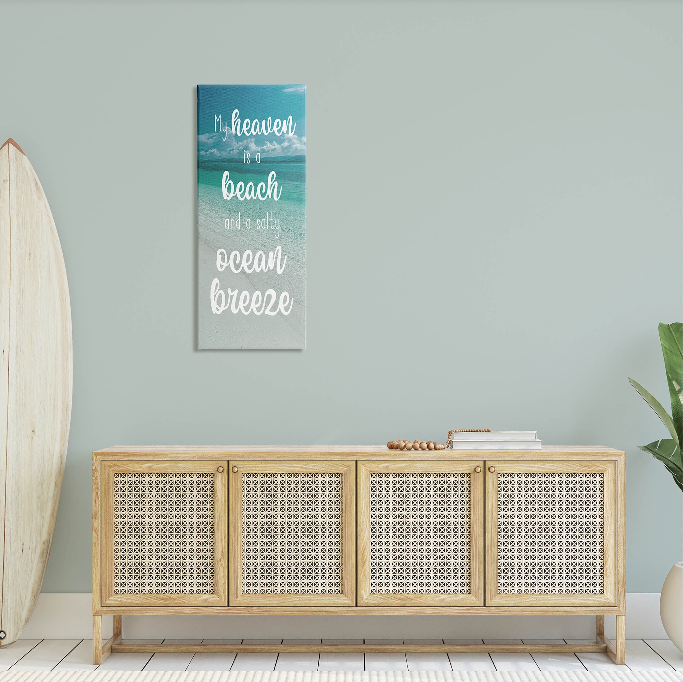 Stupell Industries Ocean Breeze Beach Lover Typography Graphic Art Gallery Wrapped Canvas Print Wall Art, Design by Marcus Prime