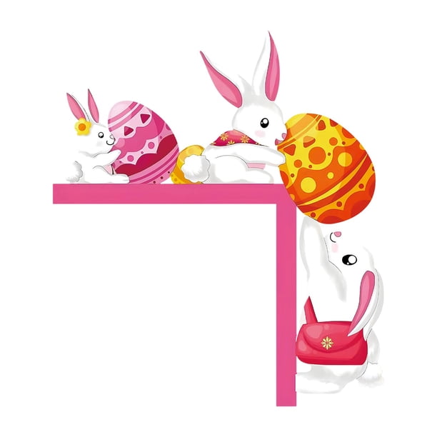 Decoración de esquina de puerta de Pascua, lindo adorno de pared para puerta de Pascua, decoración de Pascua Estilo A