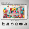 thumbnail image 5 of LUUFILx Colorful 3D Happy Birthday Banner Backdrop Party Decorations with Balloons Clouds and Rainbows, 5 of 7