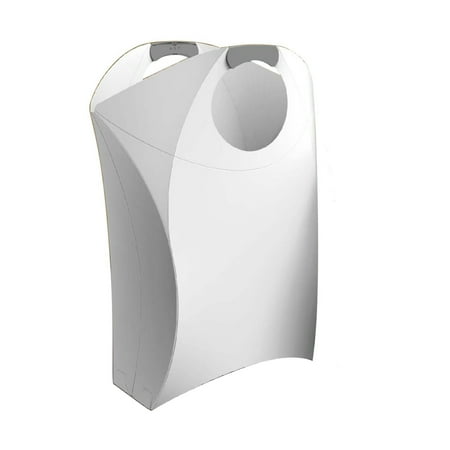 HealthLine Collapsible Laundry Hamper with Durable Handles, White