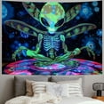thumbnail image 2 of BCIIG Tapestry for Bedroom  Reactive Blacklight Alien Weed Tapestry  Mushroom Eyes Wall Hanging weeds Tapestries Room Decor Aesthetics Party Poster Glow in The Dark Tapestry 50x40inch, 2 of 6