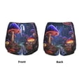 thumbnail image 5 of Lsque Jungle Path Glowing Mushrooms Printed Women's Running Shorts with Liner Pockets,Elastic Quick Dry Workout Athletic Gym Yoga Shorts,Womens High Waist Shorts-Large, 5 of 9