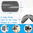 thumbnail image 5 of Peluquero para gatos, paquete de 2 cepillos de aseo para gatos, rascador de cara de gato, peluqueros de esquina de pared, cepillo de aseo suave, peines de masaje para gatos, gris, 5 of 5