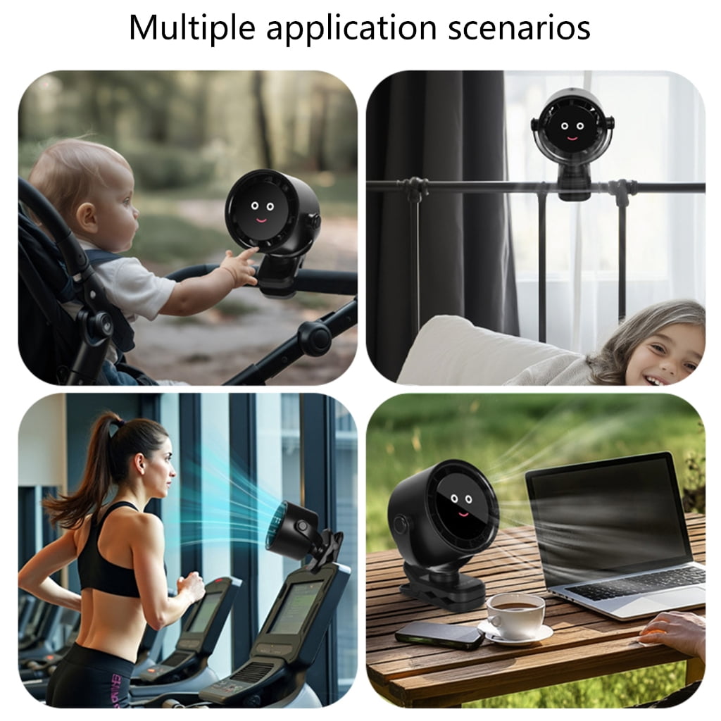 lanema Strollers Fan Portable 4000mAh Fan for Travel 5 Speed Rechargeable 360 Degree Rotate Flexible Tripod Clip On Fan