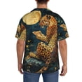 thumbnail image 3 of Vsdgher Leopard Reading Tarot Cards Men's Cuban Shirt, Hawaiian Shirts, Business Casual Button Down Shirts, Short Sleeve Shirt-XX-Large, 3 of 5