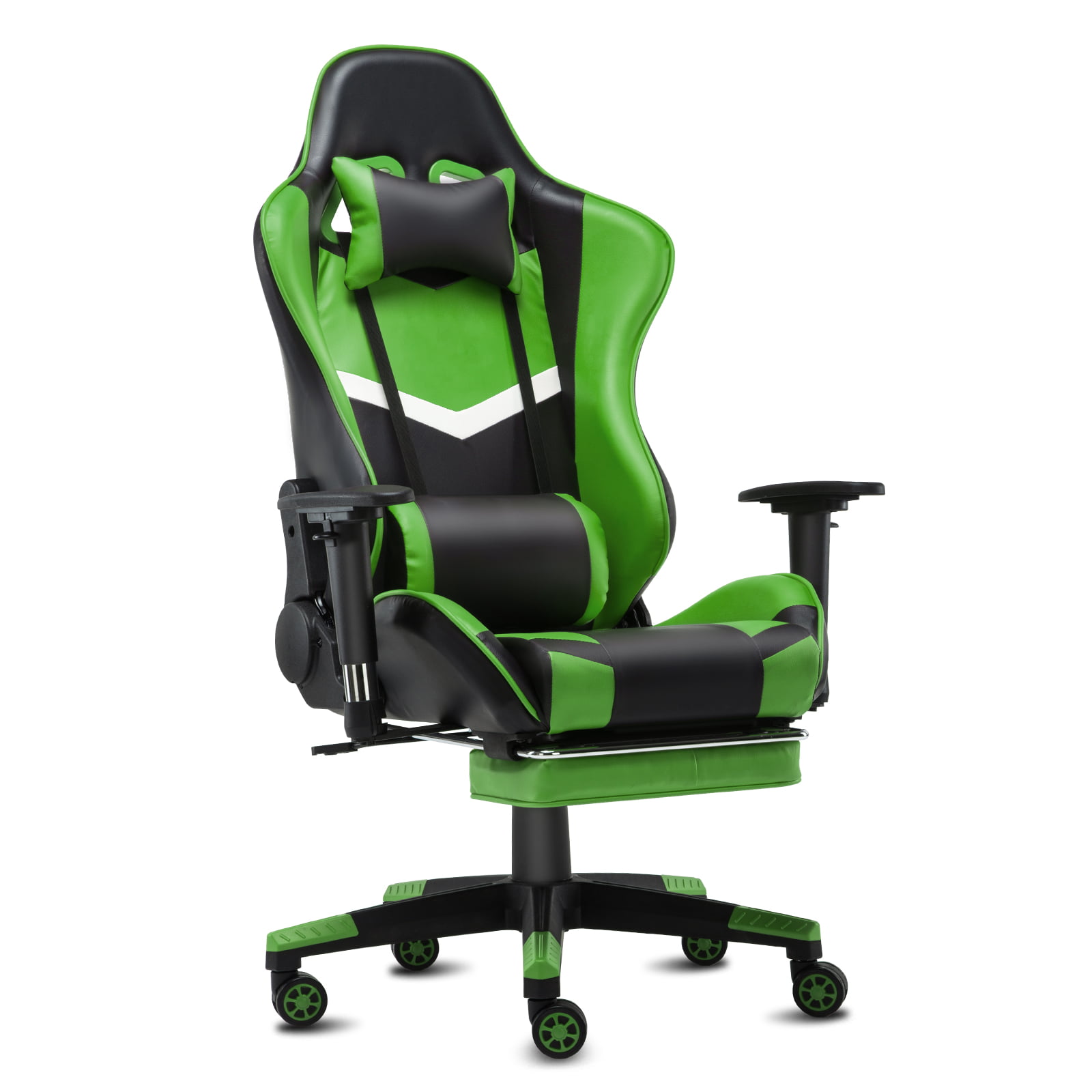 Executive Office Massage Chair Heated Vibrating Computer Gaming Racing Car Green