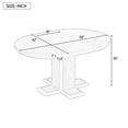 thumbnail image 2 of Extendable Round Dining Table for 6, Farmhouse Kitchen Table with a Removable Leaf, Solid Wood Dinner Table for Small Space, 42"-58" D x 42" W x 30’H, Natural, 2 of 9