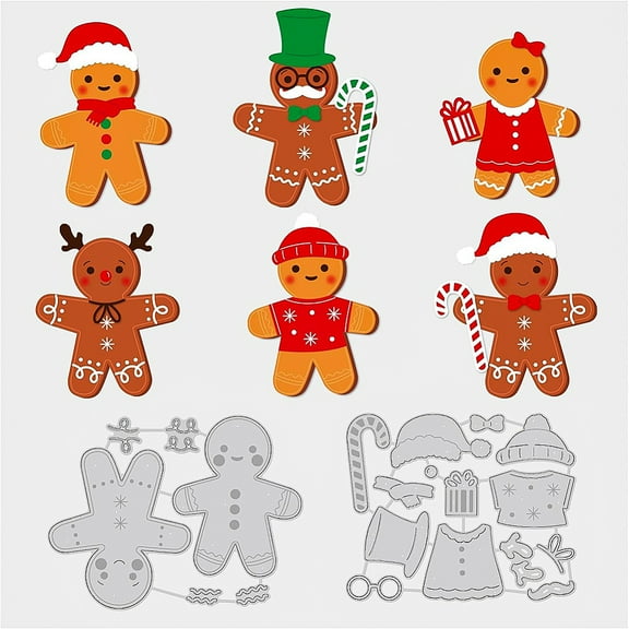 1Set Gingerbread Man Metal Die Cuts Christmas Theme Carbon Steel Die Cut Embossing for Scrapbooking Card Making Thickness: 8mm