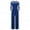 Blue Sets for Ladies, variant on BYOIMUD Fashion Slimming Womens Bandage Solid Color Cold Shoulder Suspender Cami Pants Zipper Jumpsuit 2023 Women Tops