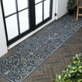 thumbnail image 5 of JONATHAN Y SAVANNAH 2 x 8 Runner Rug, Danae Filigree Scroll Machine-Washable Reversible - Cream/Navy, SVH100B-28, 5 of 9