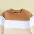 thumbnail image 6 of TOWED22 Baby Boy Clothes Outfits Fall Long Sleeve Color Block Sweatshirt Tops Casual Pants Newborn 2Pcs Set,Beige,6-12 M, 6 of 6