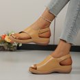 thumbnail image 4 of Flip Flops Arch Support Womens Orthopeic Wedge Sandals Adjustable Slingback Casual Summer Walking Shoes Beige Size 9, 4 of 8