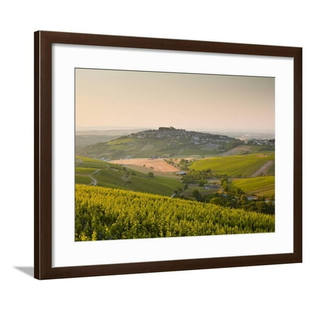 Dawn Light Starts to Fill the Skies Above the Village and Vineyards of Sanerre, Cher, Loire Valley, Framed Print Wall Art By Julian