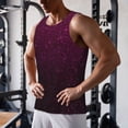 thumbnail image 5 of Gukieu Dark Purple Glitter Print Men's Quick Dry Fitness Vest, Round Neck Sleeveless Fitness Bodybuilding Top-4X-Large, 5 of 7