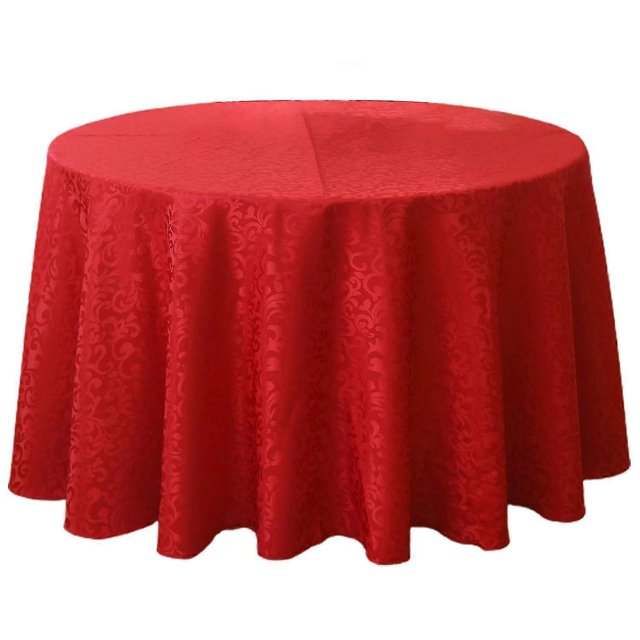 Tablecloths Machine Washable Neat Edges Round Spillproof Polyester Fabric Table Cover For Home