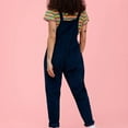 thumbnail image 4 of FAIWAD Women's Corduroy Overalls Jumpsuits Adjustable Straps Wide Leg Long Pant Romper with Pockets, 4 of 7