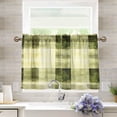 thumbnail image 6 of Ryvnso Retro Checkered Grid Half Curtains Sets Tier 2 Panels Short Curtain Rod Pocket 27"W x 36"L, 6 of 7