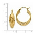 thumbnail image 2 of 14k Yellow Gold Lightweight Fancy Hoop Earrings - 2.9 Grams - Measures 19x5mm Wide, 2 of 2