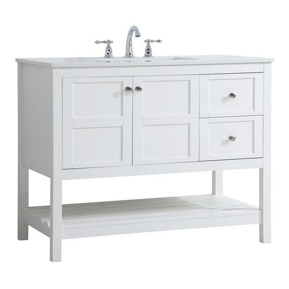 Elegant Kitchen and Bath 42 inch Single Bathroom Vanity in White