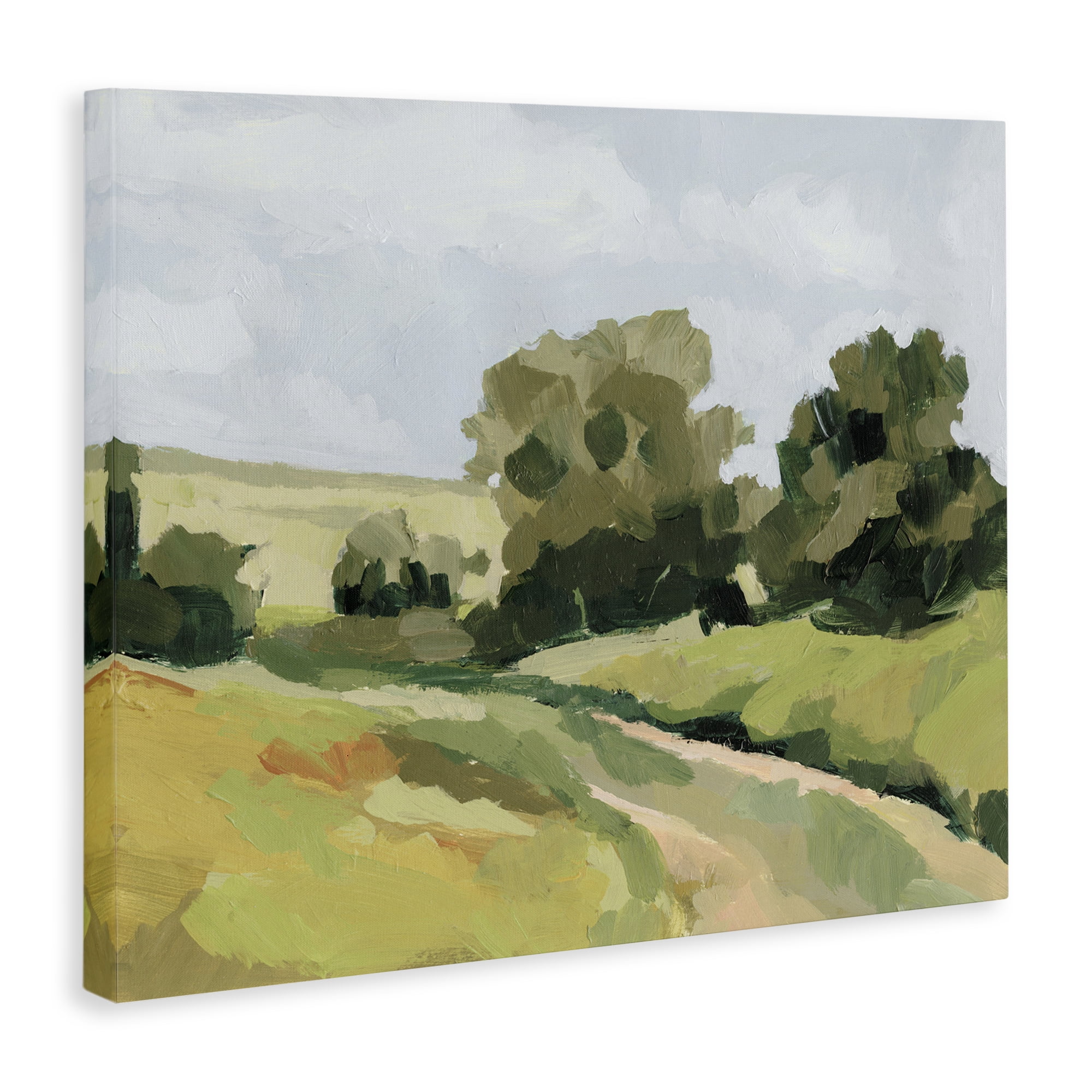 Stupell Industries Winding Path Impression Landscape Painting Gallery Wrapped Canvas Art Print Wall Art, 40 x 30