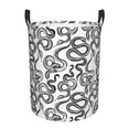 thumbnail image 1 of Balery Hand Drawn Snake Cesta de ropa redonda con asas, impermeable, independiente, para ropa, juguetes, dormitorio y familia-Medium, 1 of 6