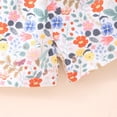 thumbnail image 2 of Gibobby pantalones siameses Ropa de mono informal sin espalda con estampado floral de manga voladora para niñas pequeñas de verano(Blanco， 2-3 Años), 2 of 5