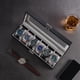 thumbnail image 4 of Estuche para Relojes, Organizador de Joyas Relojero Multifuncional Caja Joyería Cuero PU Almohadilla Suave Tapa Cristal Vidrio Almacenamiento Porta Reloj para Hombres -6 Ranuras, Negro, 4 of 7