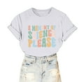 thumbnail image 6 of Fesfesfes Womens Basic Tops Women Funny Printed Pattern Casual Fashion Soild Color Short Sleeve Tops Blouse Blouses L(US:8), 6 of 6