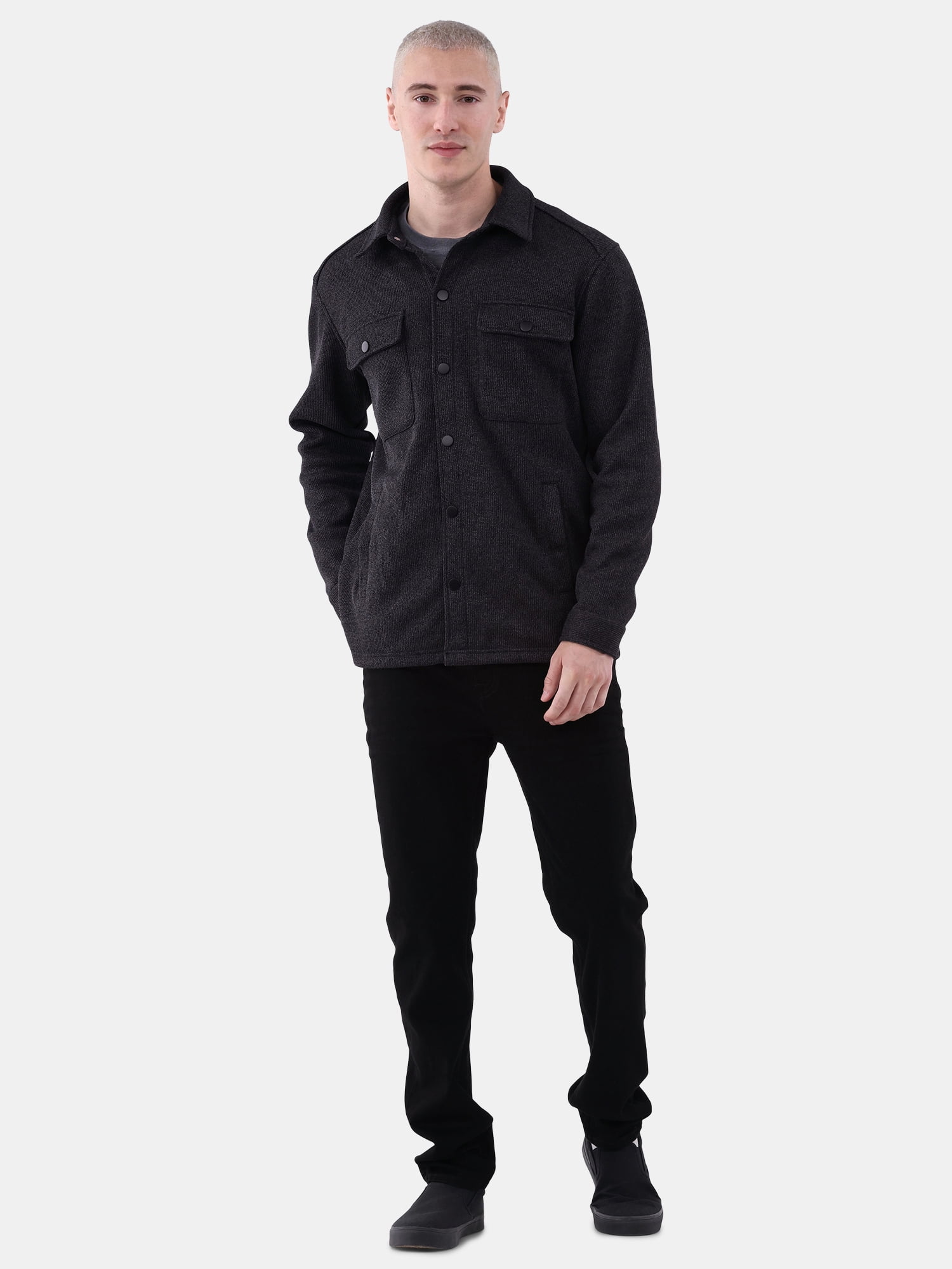 George Men's & Big Men's Knit Fleece Shirt Jacket, Sizes S-3XL