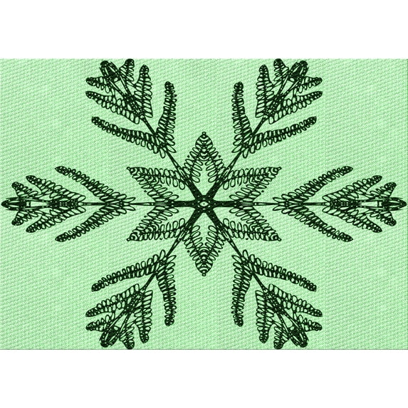 Ahgly Company Indoor Rectangle Patterned Mint Green Area Rugs, 6' x 9'