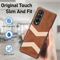 thumbnail image 5 of Allytech for Samsung Galaxy Z Fold 4 Ultra-Thin Folding Case, PU Leather Case with Wireless Charging Heavy Duty Full Body Protective Case for Samsung Z Fold 4 7.6" 5G 2022 Ladies Women Men, Brown, 5 of 10