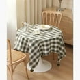 thumbnail image 2 of Fennco Styles Plaid Woven 100% Cotton Tablecloth with Pom Pom 56" W X 72" L - Green Table Cover for Winter Holiday Décor, Banquet, Family Gathering and Special Occasion, 2 of 6
