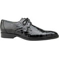 thumbnail image 2 of Belvedere Men's Shoes Lago Genuine Alligator Plain Toe Tassel Black 14010, 2 of 4