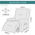 thumbnail image 6 of Velvet Recliner Cover 4 Pieces Printed Lazy Boy Chair Covers Recliner Sofa Slipcover Anti-Slip Fitted Furniture Protector with Elastic Bottom, 6 of 7